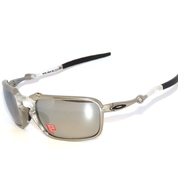 Oakley Badman 6020-05 X TI Aluminum Titanium Chrome Iridium Polarized Sunglasses - Picture 1 of 5
